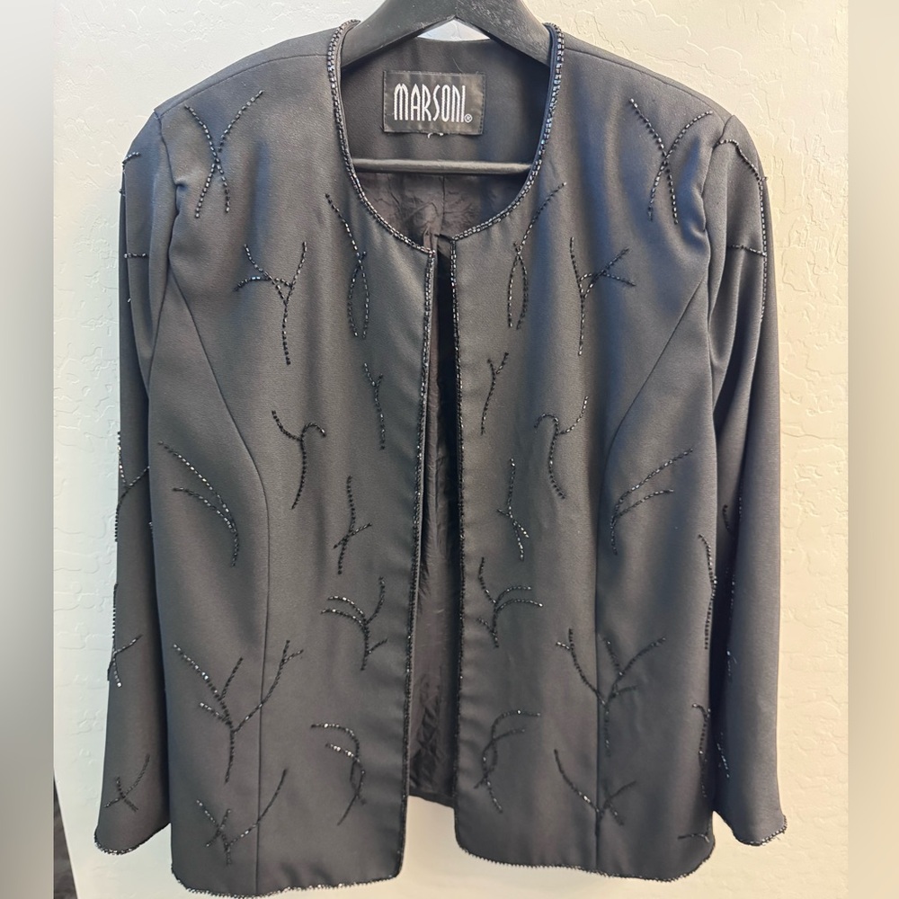Marsoni Black Beaded Evening Women's Jacket